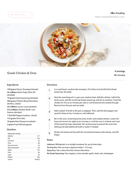 25 Meal Prep Dinner Recipes - My Dietitian Clinic Resources